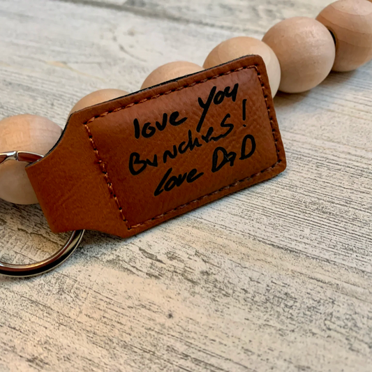 Laser Engraved Leather Keychain