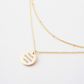 Laser Engraved 18K gold filled circle necklace