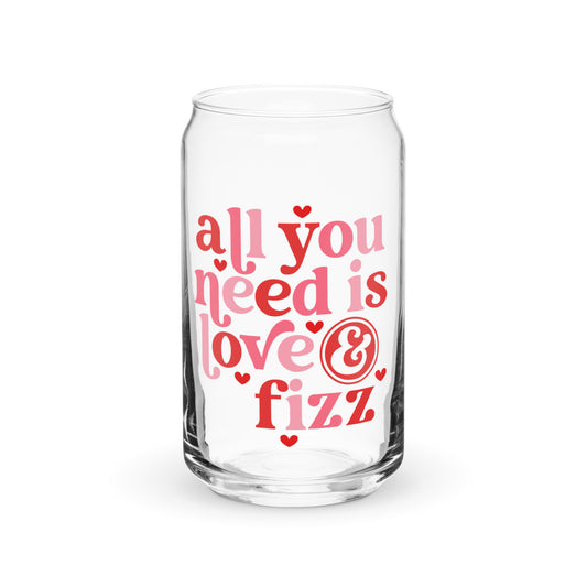 All You Need Is Love & Fizz 16 oz libbey glass